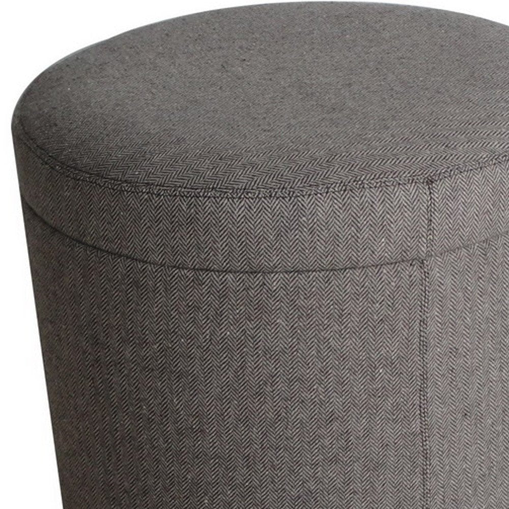 20" Gray Round Storage Ottoman HomeRoots