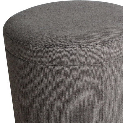 20" Gray Round Storage Ottoman HomeRoots