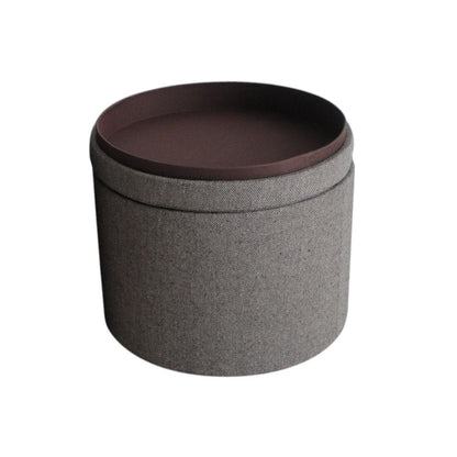 20" Gray Round Storage Ottoman HomeRoots