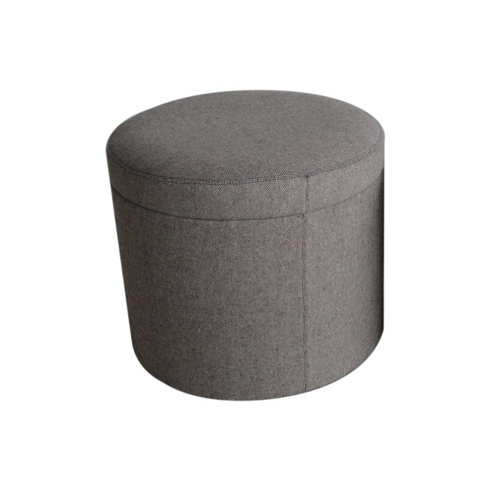 20" Gray Round Storage Ottoman HomeRoots