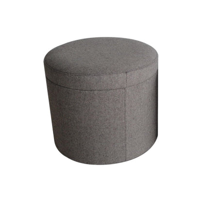 20" Gray Round Storage Ottoman HomeRoots