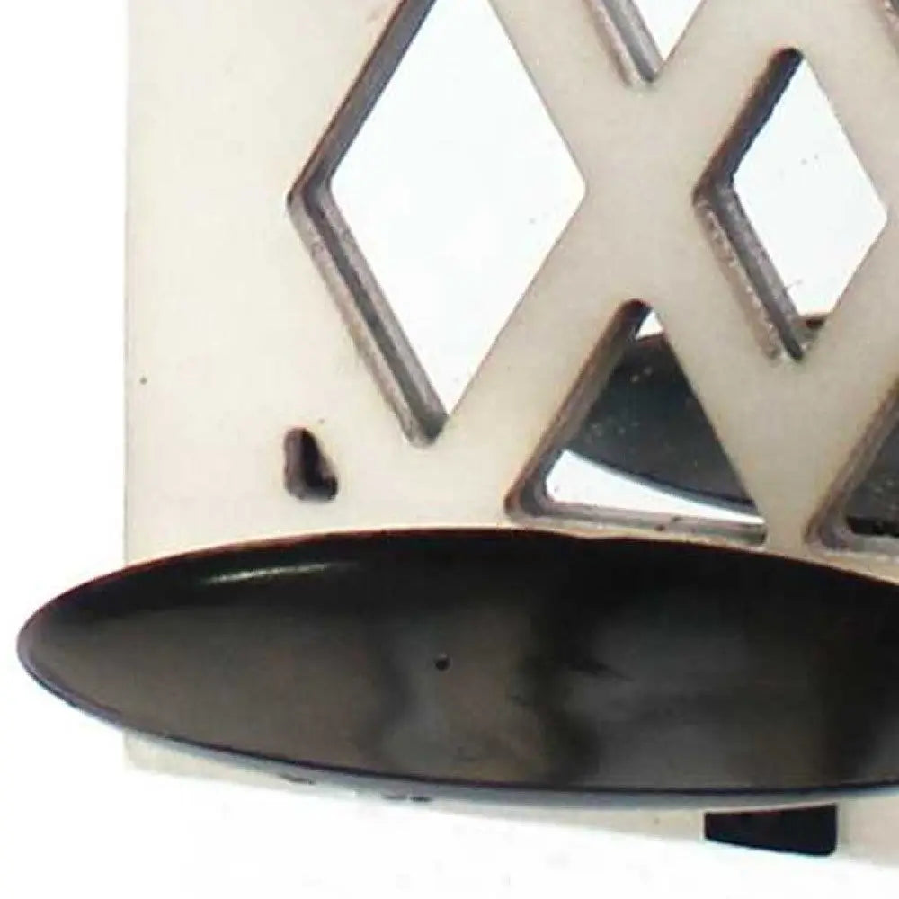 6" White Wood Wall Sconce Candle Holder HomeRoots