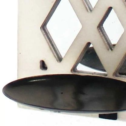 6" White Wood Wall Sconce Candle Holder HomeRoots