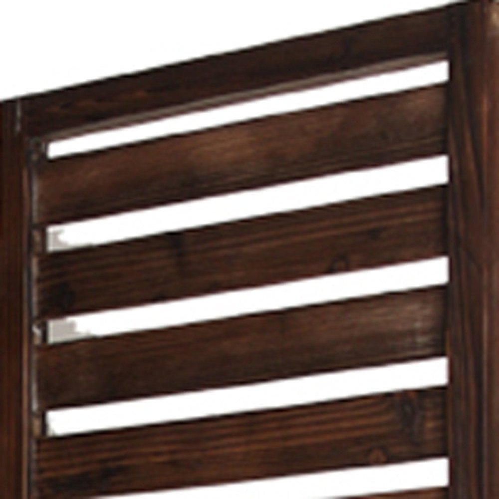 72" Brown Wood Folding Three Panel Screen Room Divider HomeRoots