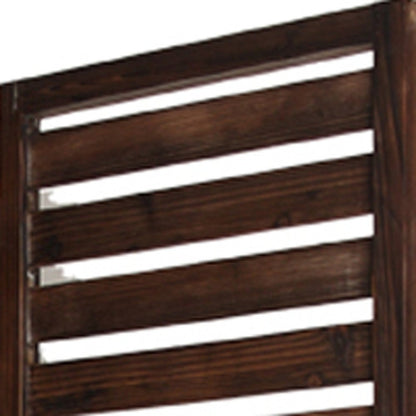 72" Brown Wood Folding Three Panel Screen Room Divider HomeRoots