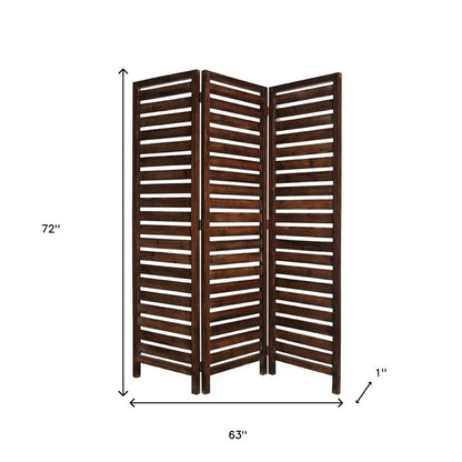 72" Brown Solid Wood Panel Screen Room Divider HomeRoots
