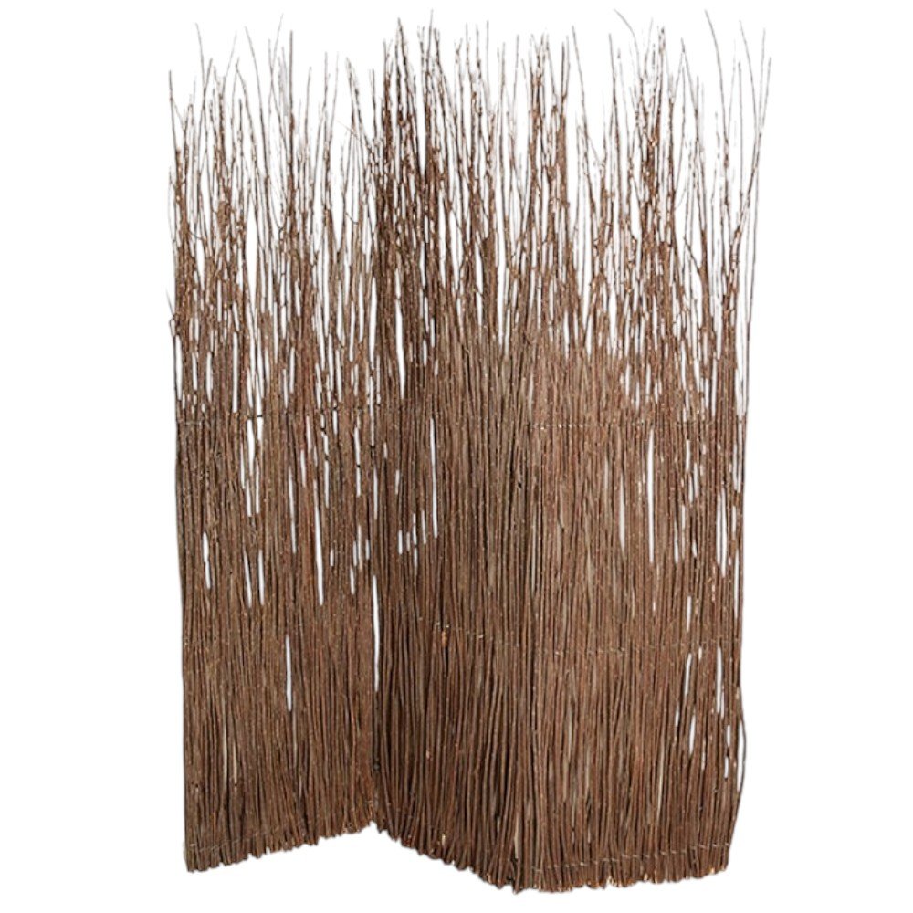 84" Brown Wood Folding Three Panel Screen Room Divider HomeRoots