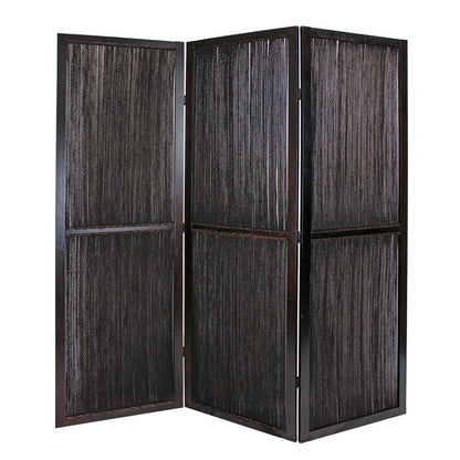 72" Brown Folding Three Panel Screen Room Divider HomeRoots