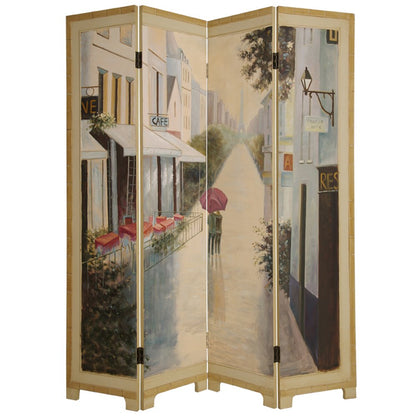 72" Beige Folding Three Panel Screen Room Divider HomeRoots