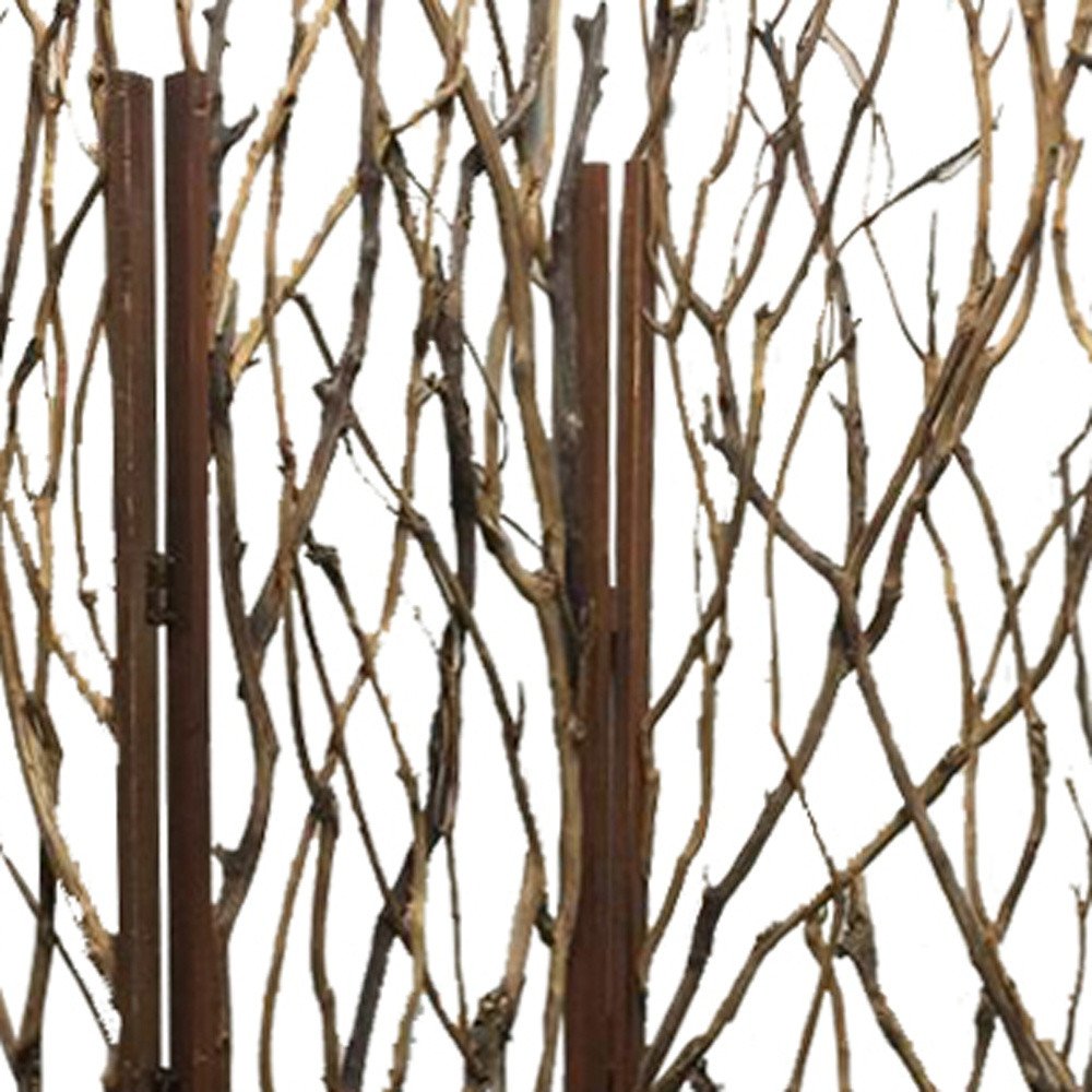 70" Brown Wood Branches Folding Three Panel Screen Room Divider HomeRoots