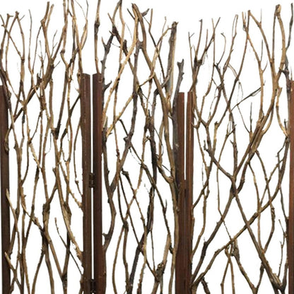 70" Brown Wood Branches Folding Three Panel Screen Room Divider HomeRoots