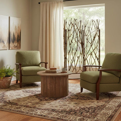 70" Brown Wood Branches Folding Three Panel Screen Room Divider HomeRoots