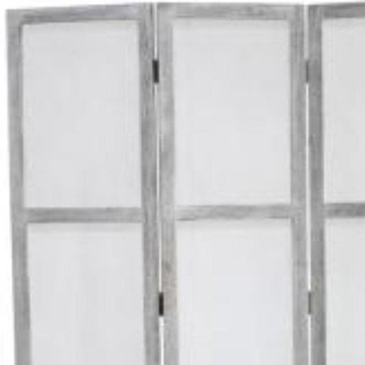 67" Gray Folding Three Panel Screen Room Divider HomeRoots