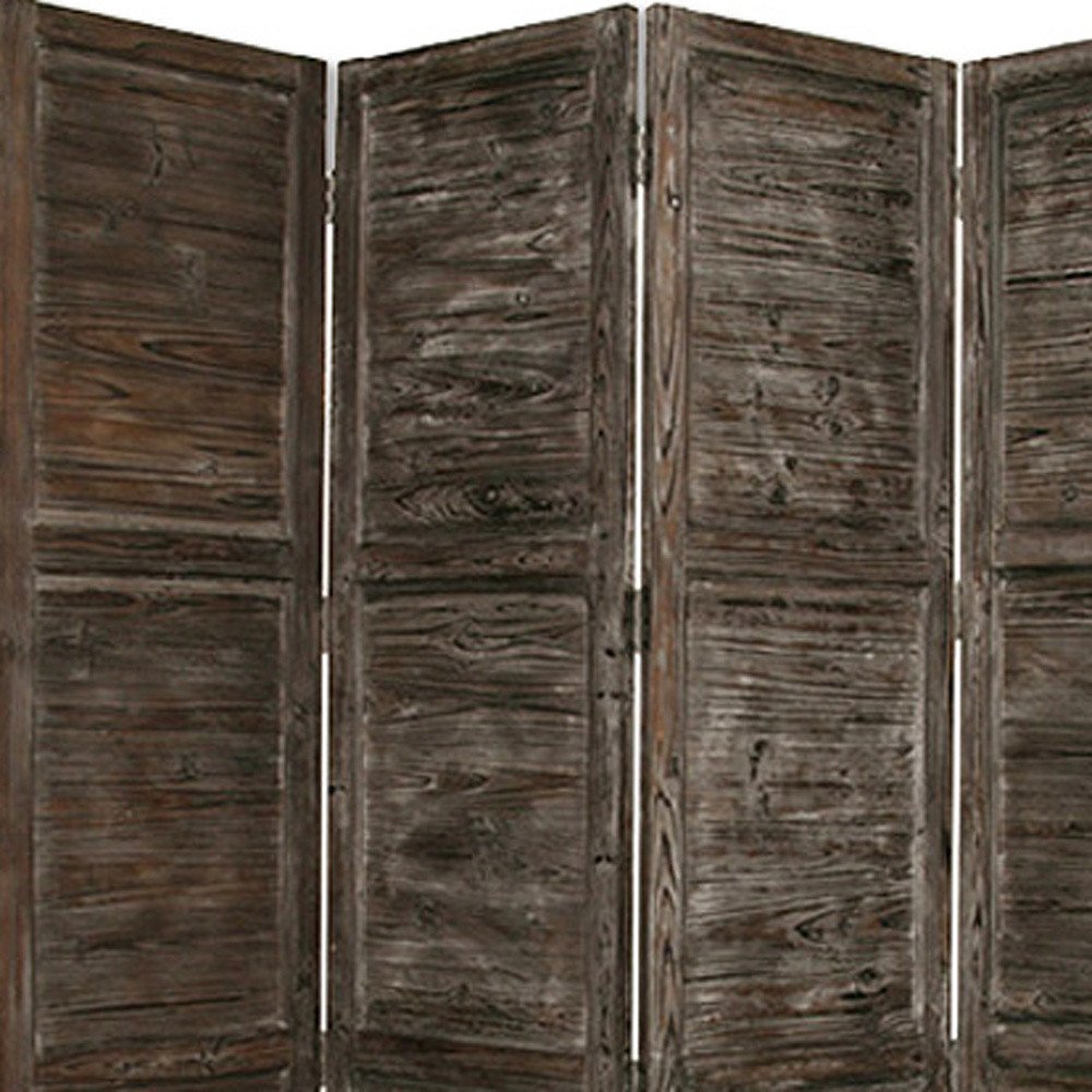 84" Black Wood Folding Four Panel Screen Room Divider HomeRoots