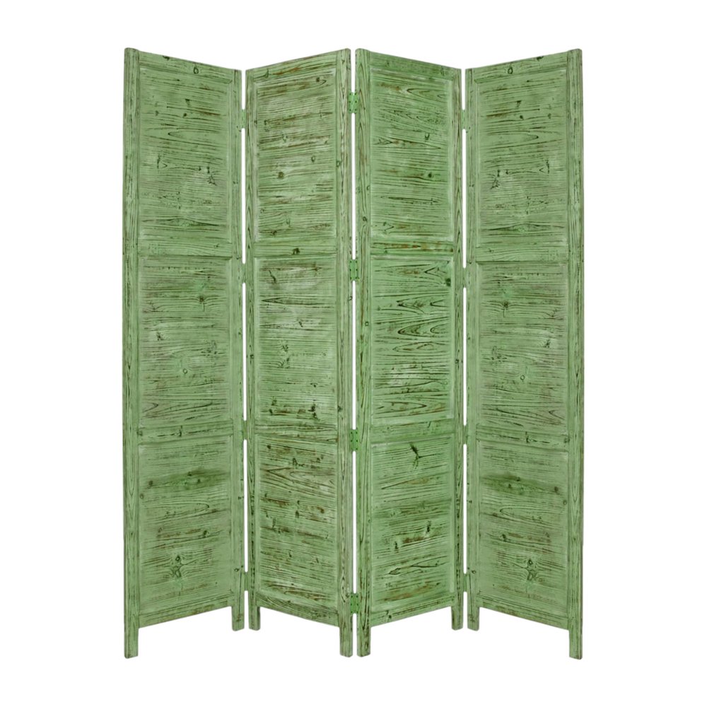 84" Black Wood Folding Four Panel Screen Room Divider HomeRoots