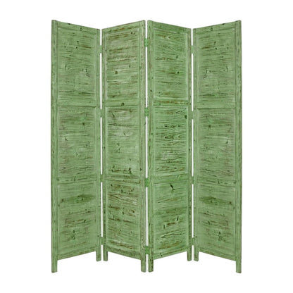 84" Black Wood Folding Four Panel Screen Room Divider HomeRoots