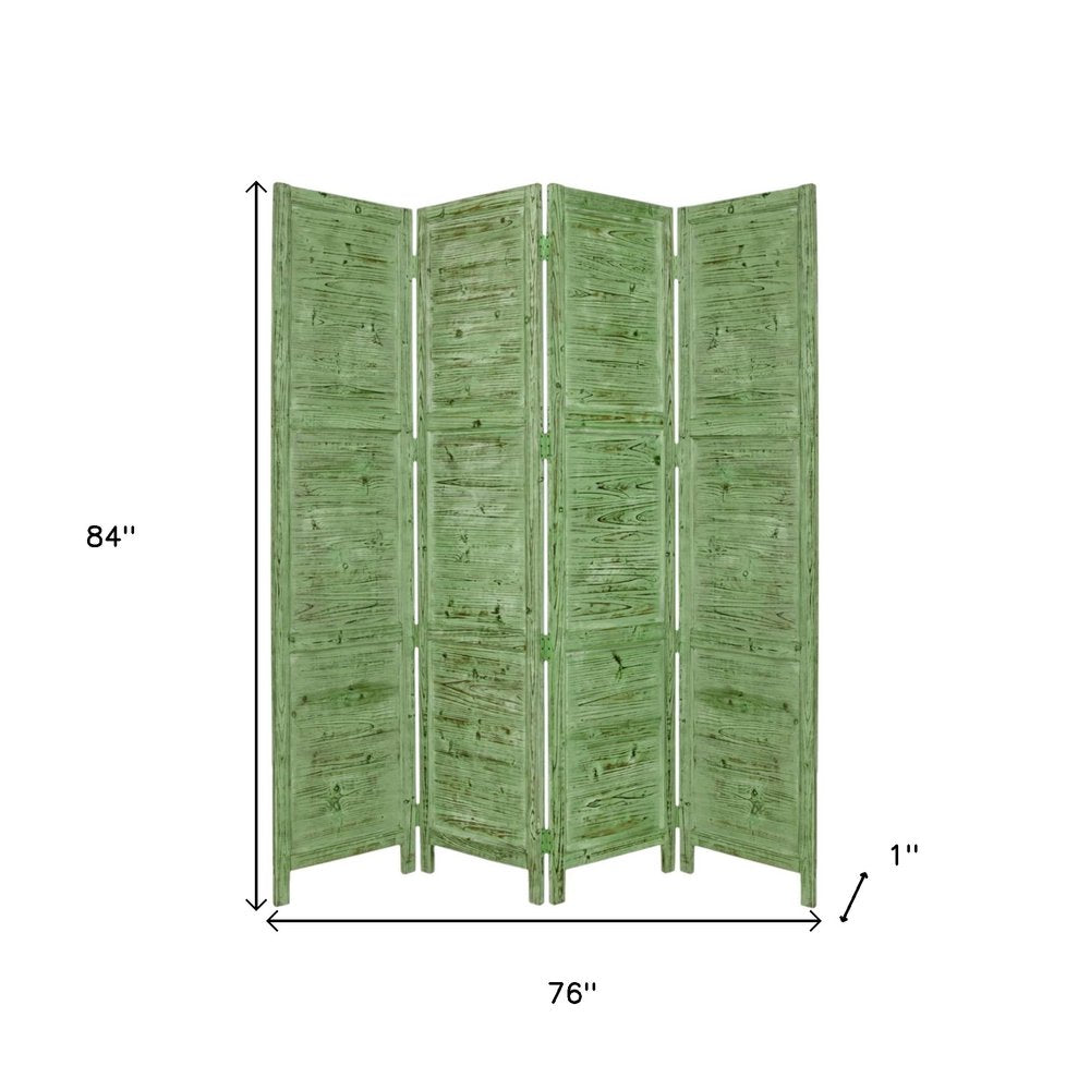 84" Black Wood Folding Four Panel Screen Room Divider HomeRoots
