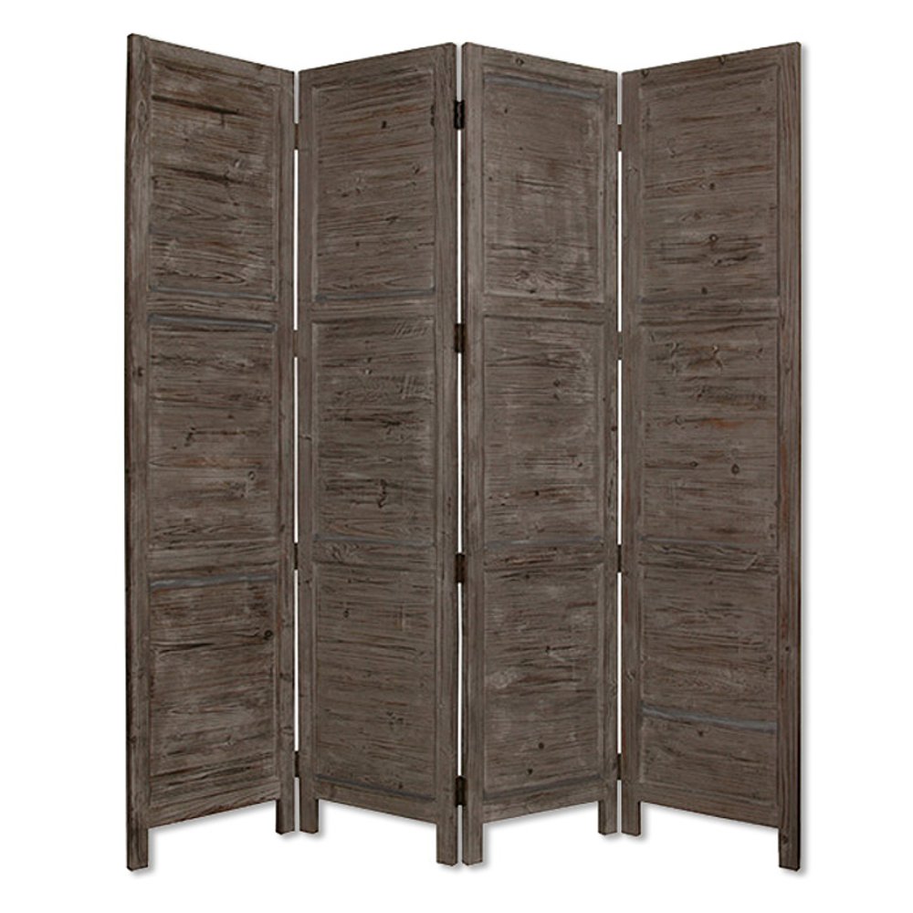 84" Black Wood Folding Four Panel Screen Room Divider HomeRoots