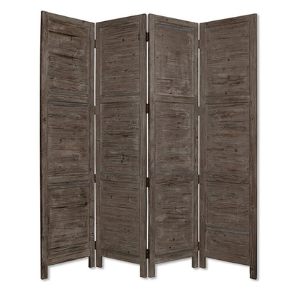 84" Black Wood Folding Four Panel Screen Room Divider HomeRoots