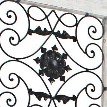 Gray Wash 4 Panel With Scroll Work Room Divider Screen HomeRoots