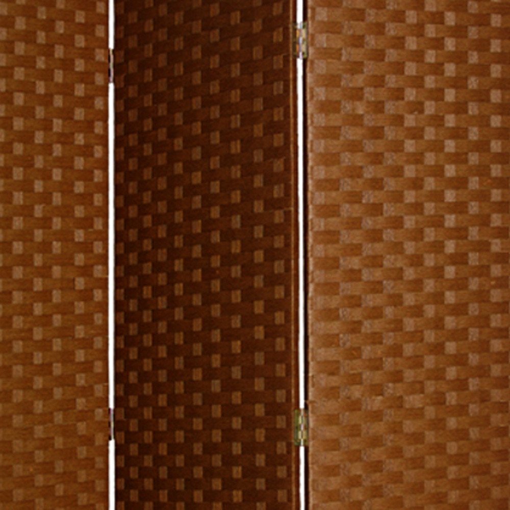 72" Dark Brown Folding Three Panel Screen Room Divider HomeRoots