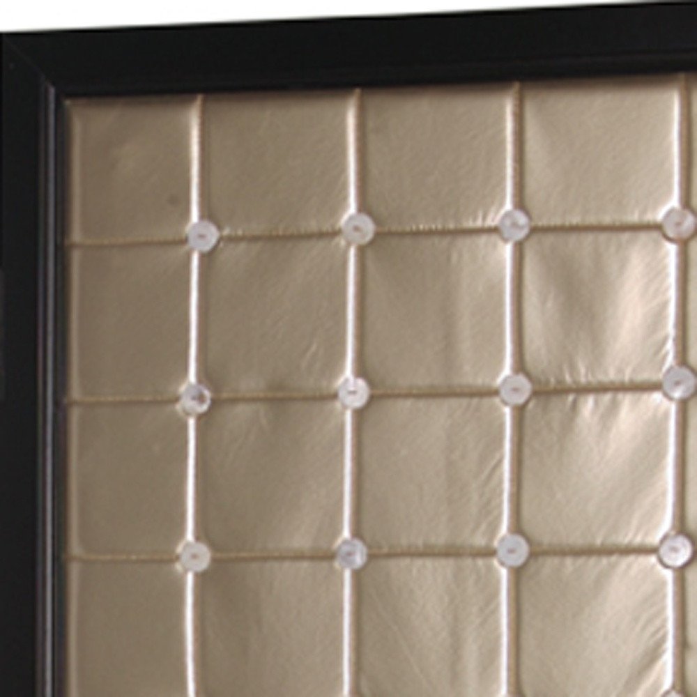 67" Gold Fabric Folding Two Panel Screen Room Divider HomeRoots
