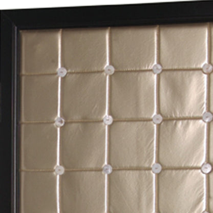 67" Gold Fabric Folding Two Panel Screen Room Divider HomeRoots