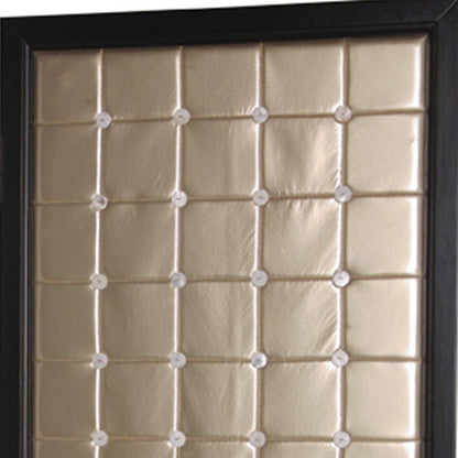 67" Gold Fabric Folding Two Panel Screen Room Divider HomeRoots