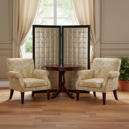 67" Gold Fabric Folding Two Panel Screen Room Divider HomeRoots