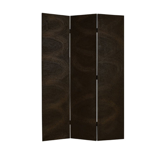 72" Black Canvas Folding Three Panel Screen Room Divider HomeRoots