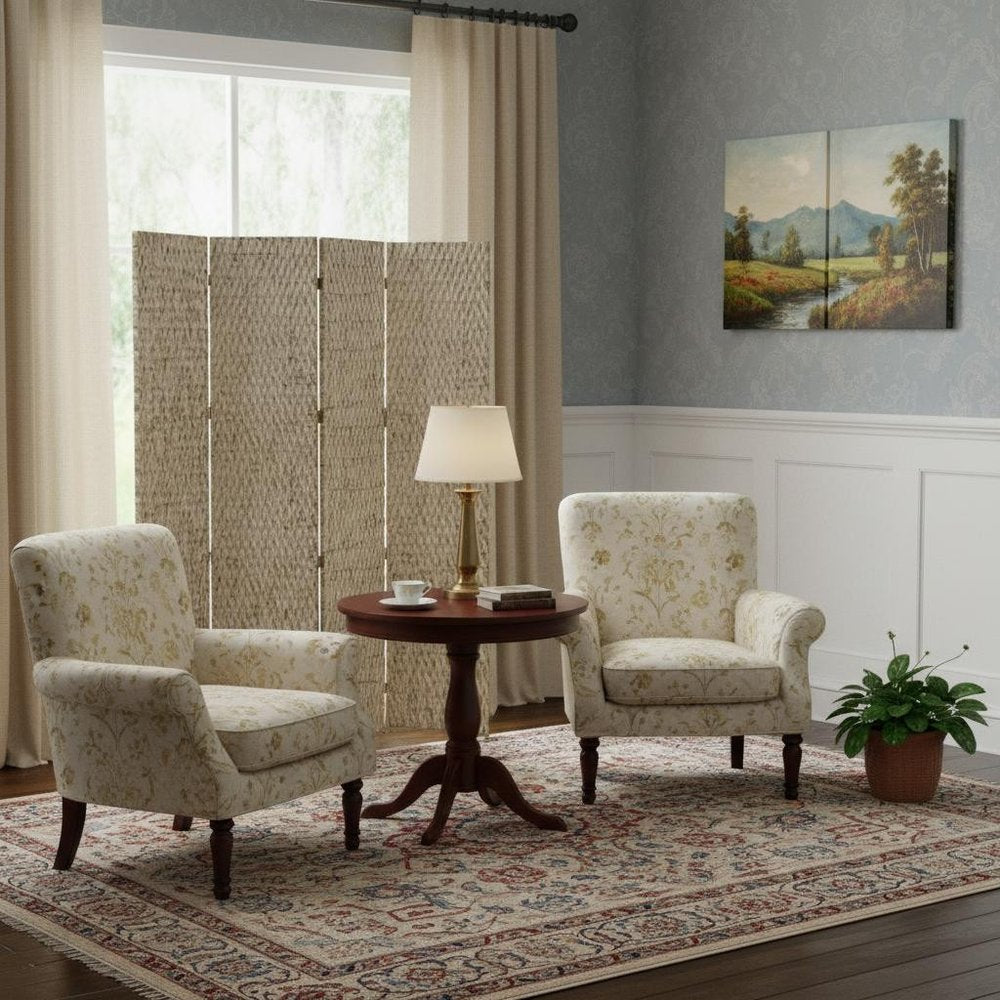 84" Silver Wood Folding Four Panel Screen Room Divider — view 7