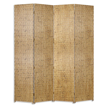 84" Silver Wood Folding Four Panel Screen Room Divider HomeRoots