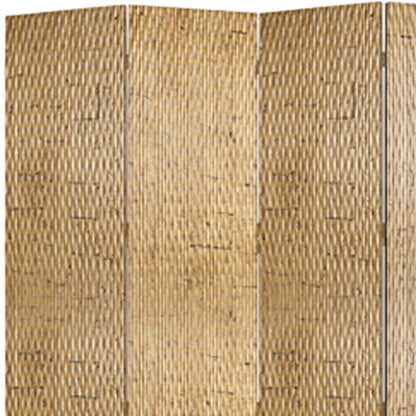 84" Silver Wood Folding Four Panel Screen Room Divider HomeRoots