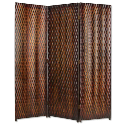 72" Brown Wood Folding Three Panel Screen Room Divider HomeRoots