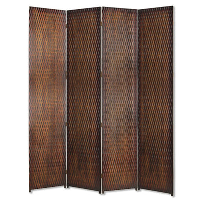 84" Silver Wood Folding Four Panel Screen Room Divider