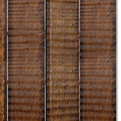 84" Brown Wood Folding Four Panel Screen Room Divider HomeRoots
