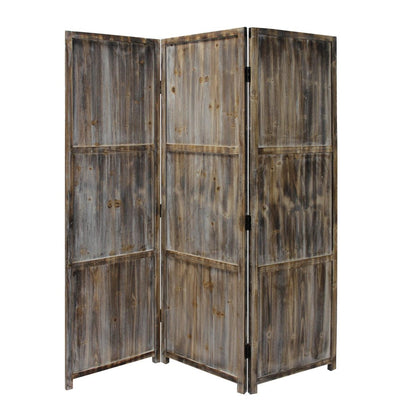 72" Brown Solid Wood Panel Screen Room Divider HomeRoots