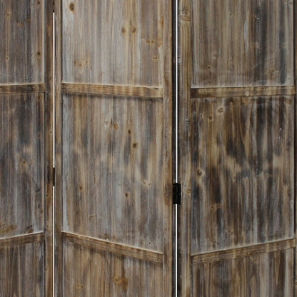 72" Brown Solid Wood Panel Screen Room Divider HomeRoots