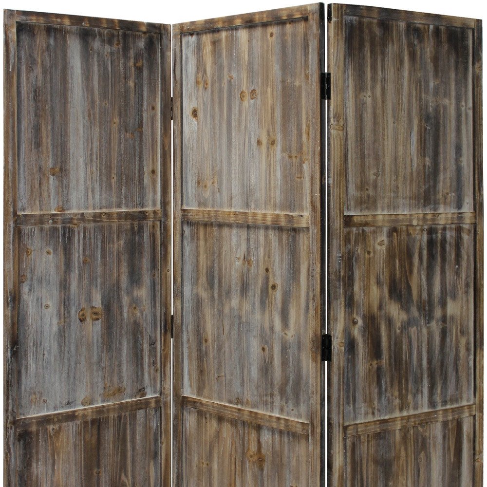 72" Brown Solid Wood Panel Screen Room Divider HomeRoots