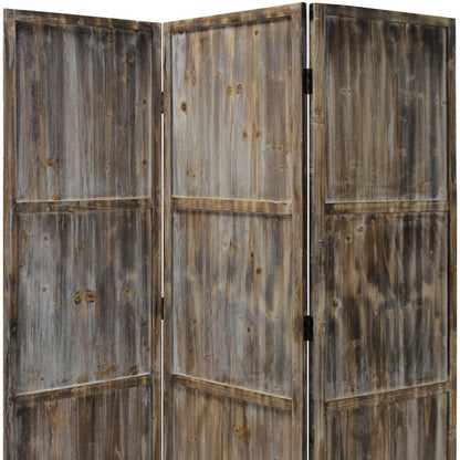 72" Brown Solid Wood Panel Screen Room Divider HomeRoots