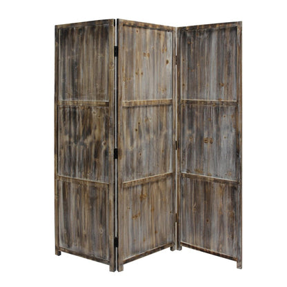 72" Brown Solid Wood Panel Screen Room Divider HomeRoots