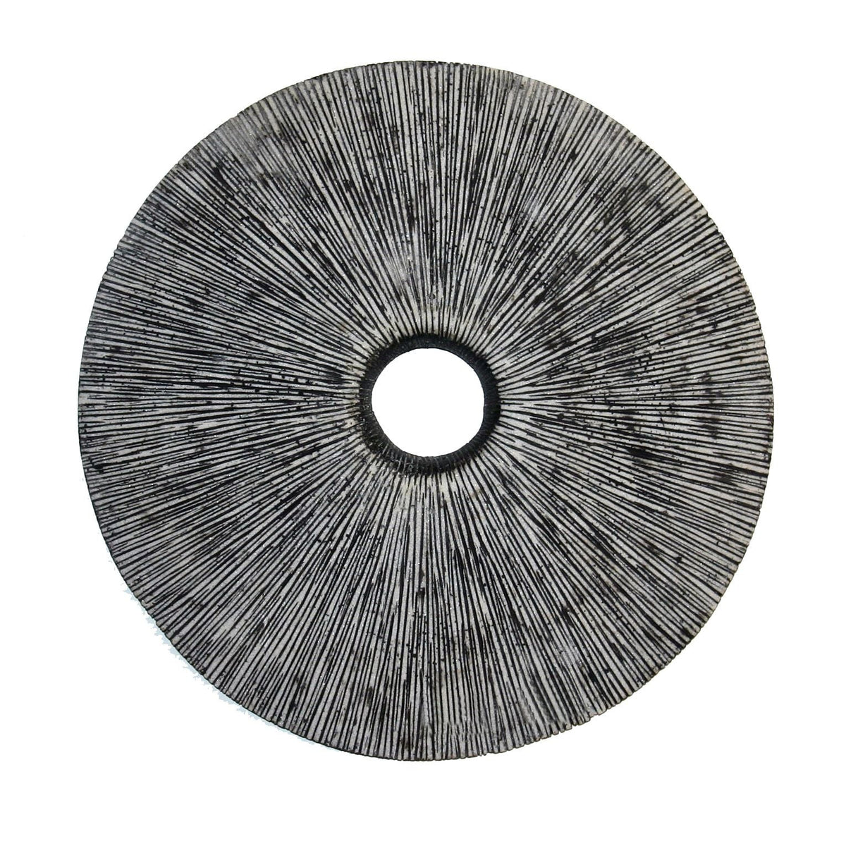 30" X 30" Contemporary Grey Round Rib Wall Art — view 1