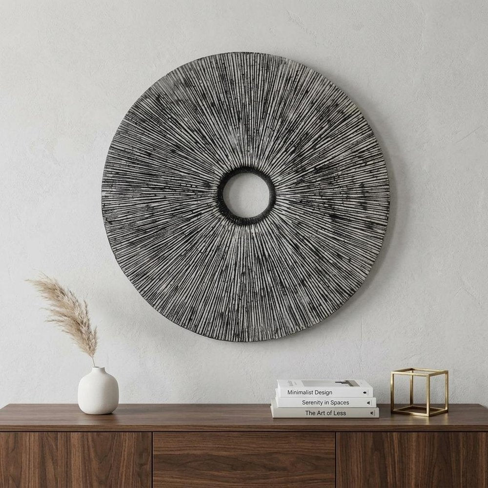 30" X 30" Contemporary Grey Round Rib Wall Art — view 5