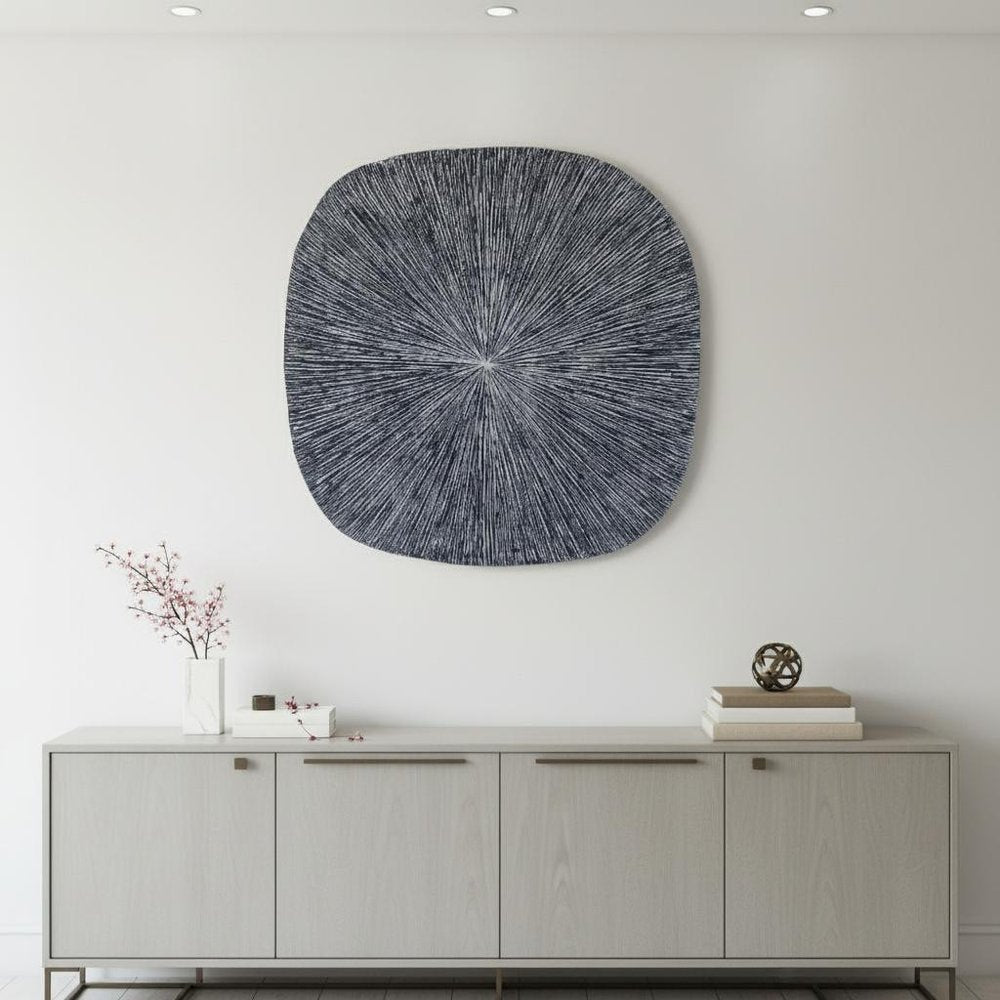 29" X 29" X 2" Gray, Sandstone, Ribbed, Square - Wall Decor — view 1