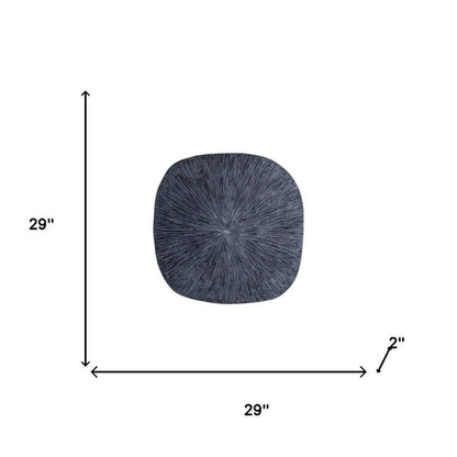 29" X 29" X 2" Gray, Sandstone, Ribbed, Square - Wall Decor