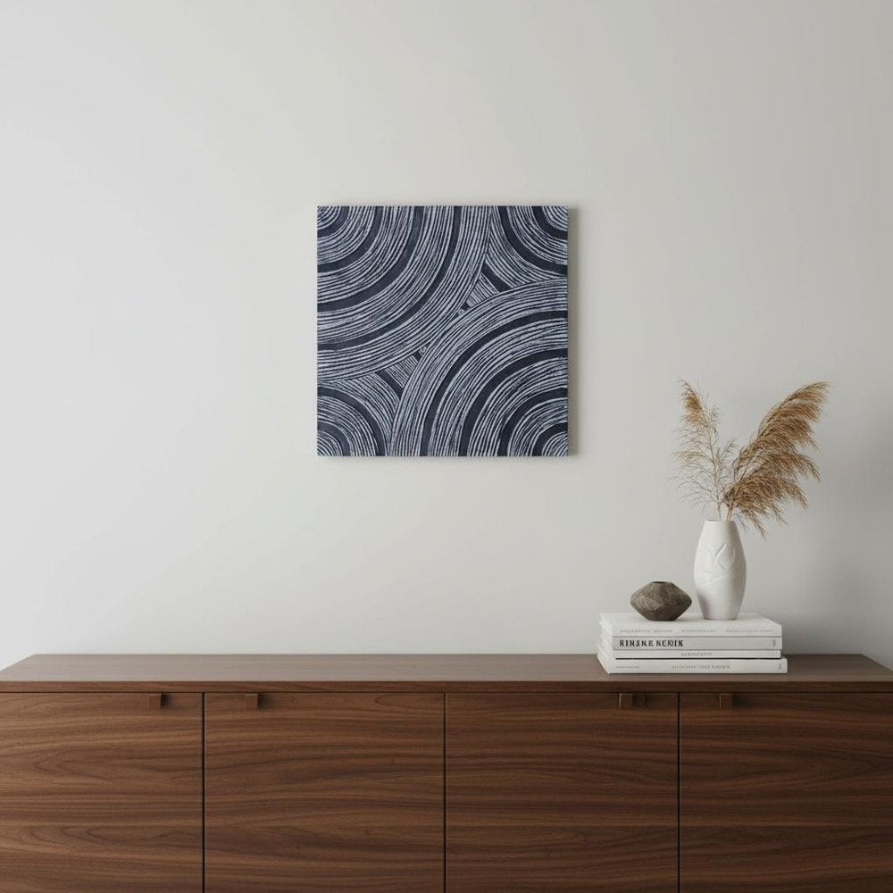17" X 17" X 2" Gray, Lined Square - Wall Decor — view 1