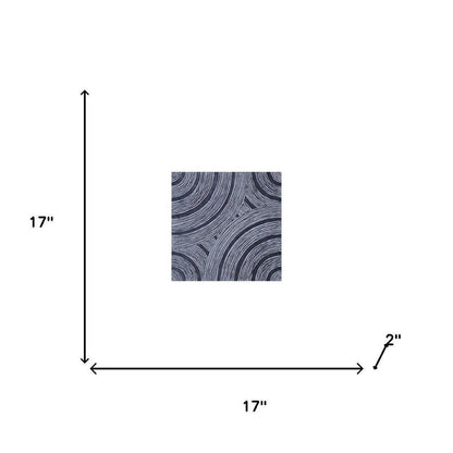 17" X 17" X 2" Gray, Lined Square - Wall Decor