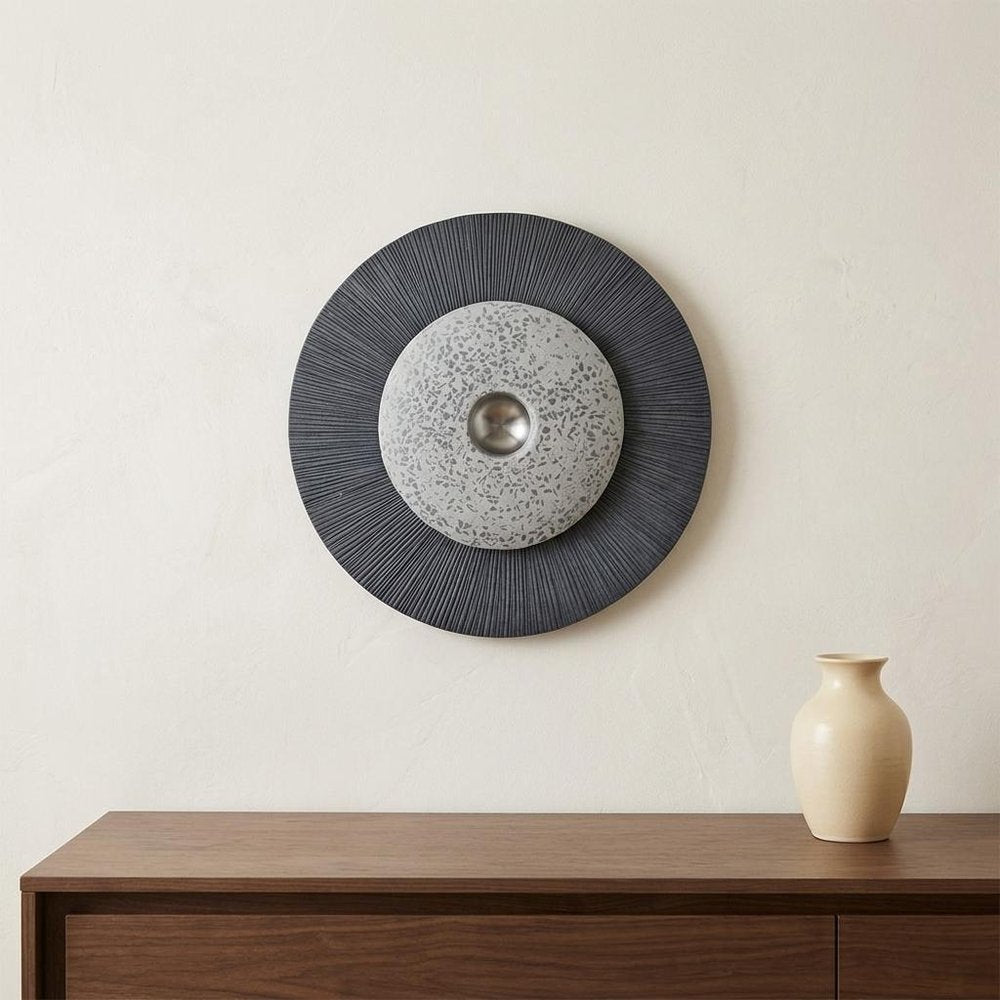 20" X 20" Gray Sandstone Hanging Dimensional Sculpture Wall Decor — view 6