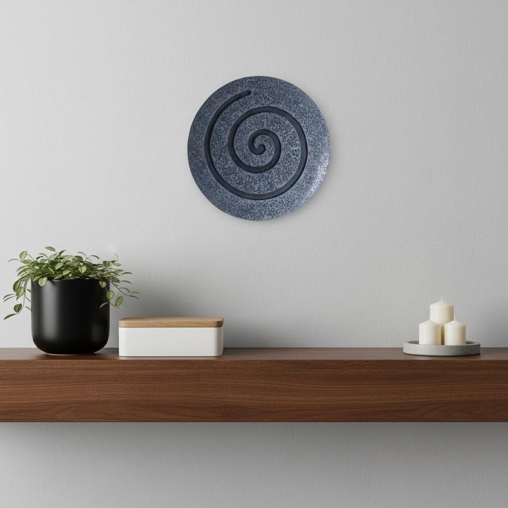14" X 14" X 2" Gray Round Modern Spiral Wall Art — view 5