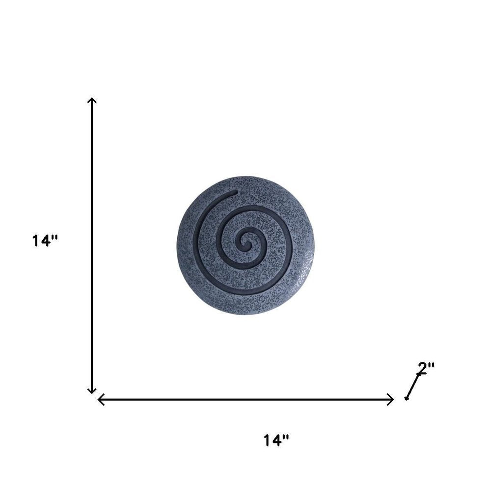 14" X 14" X 2" Gray Round Modern Spiral Wall Art — view 4